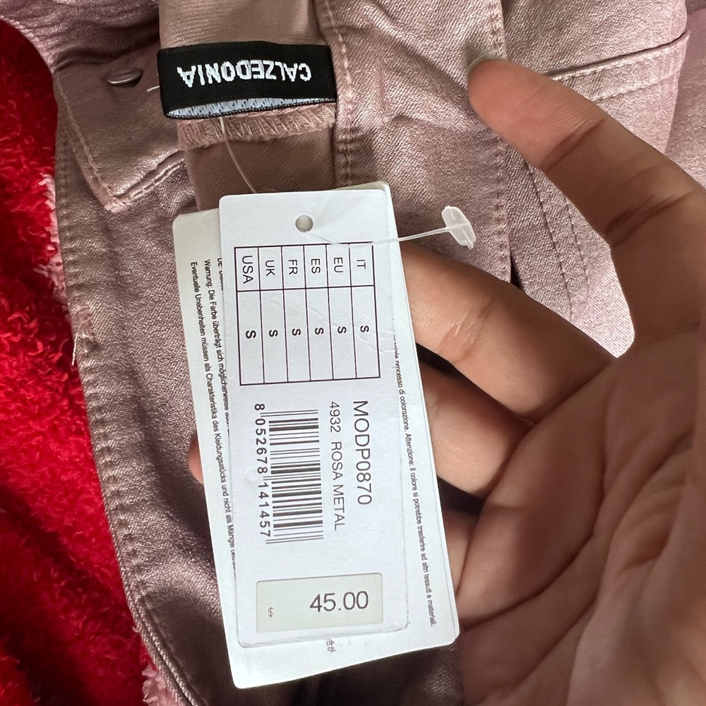 Caldezona Pink Coated Effect Jeans